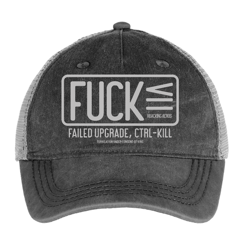 FUCK Vintage Hat - washed black / silver
