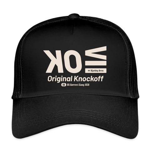 OK Beige Acro Trucker Hat - black/black