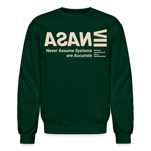 NASA Beige Logo Gildan Sweat - forest green