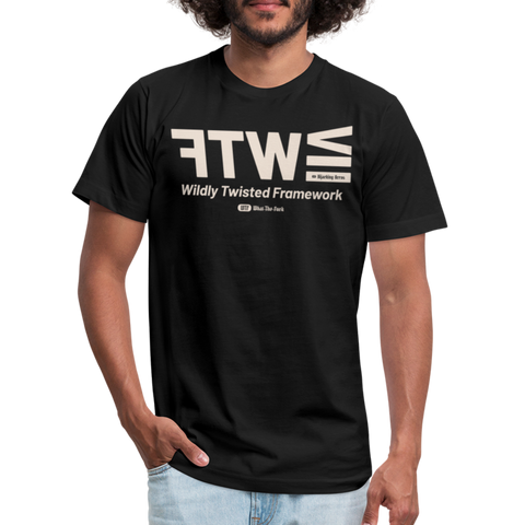 WTF Beige Acro B&C Tee - black