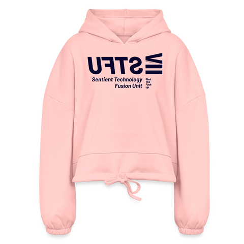 STFU Blue Acro Cropped Hoodie - light pink