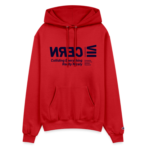 CERN Blue Logo Hoodie - Scarlet