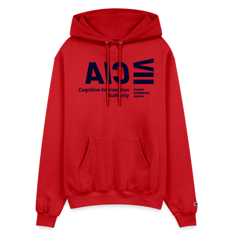 CIA Blue Acro Champion Hoodie - Scarlet