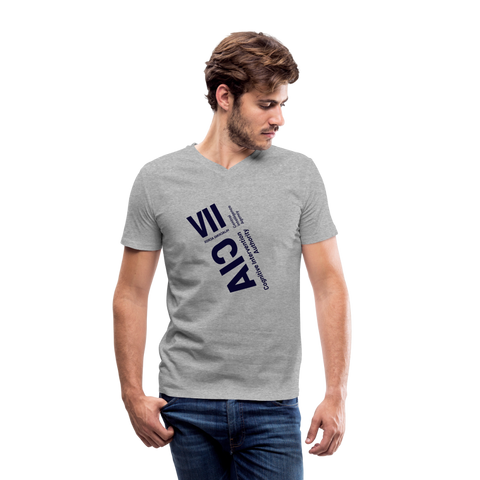 CIA Blue Acros V Neck - heather gray