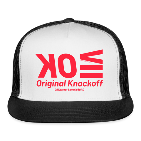 OK Red Acro Trucker Hat - white/black