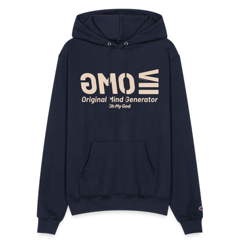 OMG Beige Acro Champion Hoodie - navy