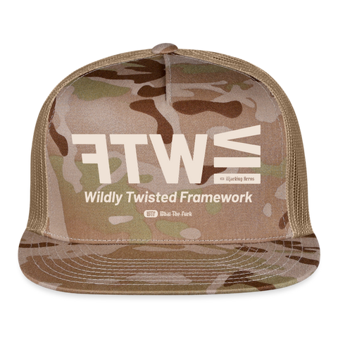 WTF Beige Acro Trucker Hat - MultiCam\tan