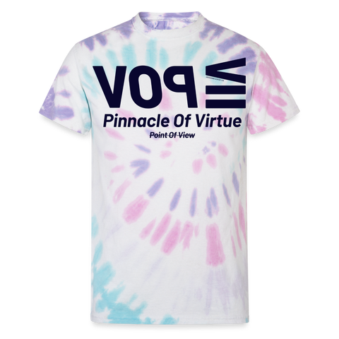 POV Beige Acro Tie Dye Tee - Pastel Spiral