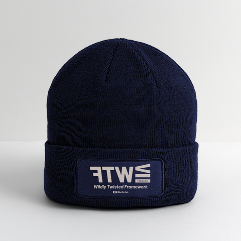 WTF Beige Acro Beanie - navy