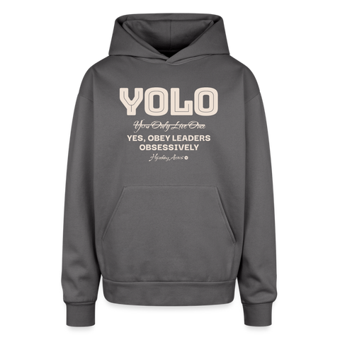 YOLO Oversized Hoodie - graphite gray