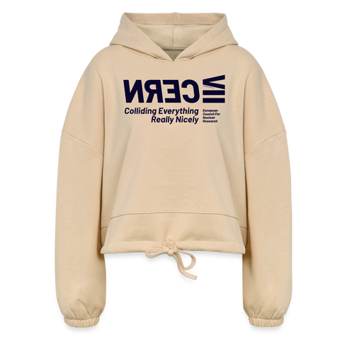 CERN Blue Acro Cropped Hoodie - nude