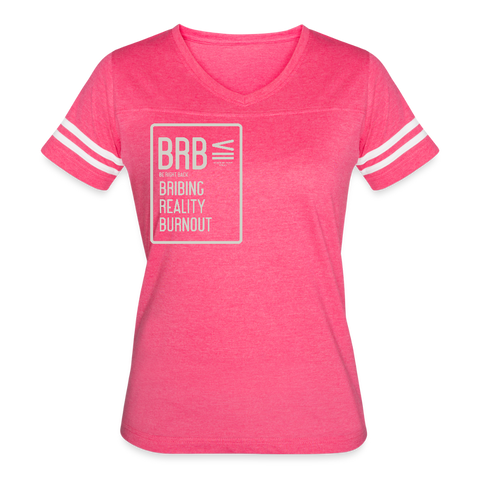 BRB tee - vintage pink/white