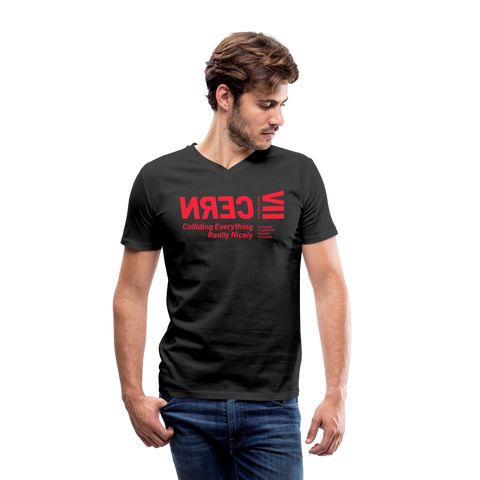 CERN Red Logo V Neck - black