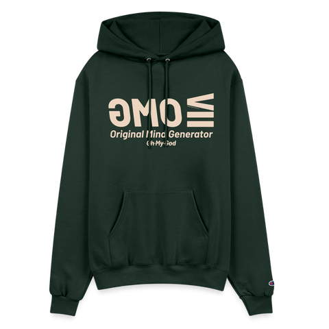 OMG Beige Acro Champion Hoodie - Dark Green