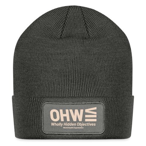 WHO Beige Acro Beanie - charcoal grey