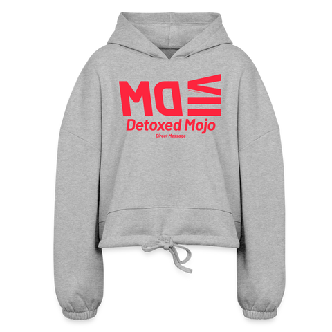 DM Red Acro Cropped Hoodie - heather gray