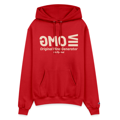 OMG Beige Acro Champion Hoodie - Scarlet