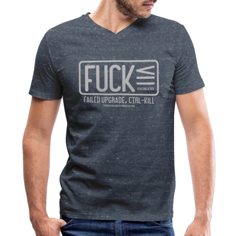 FUCK V Neck - heather navy