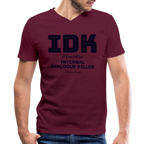 IDK V Neck - maroon