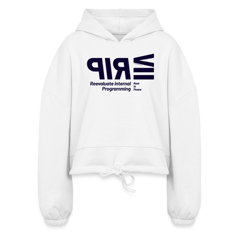 RIP Blue Acro Cropped Hoodie - white