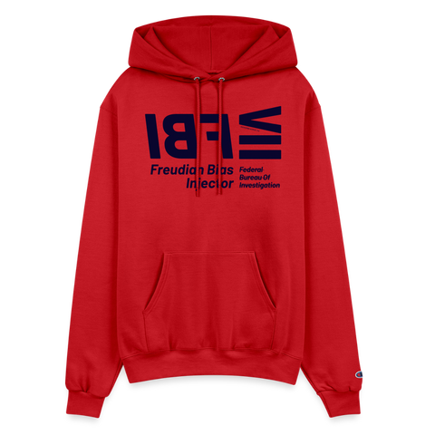 FBI Blue Acros Champion Hoodie - Scarlet