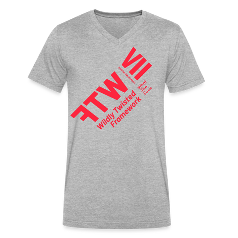 WTF Red Acro V Neck - heather gray