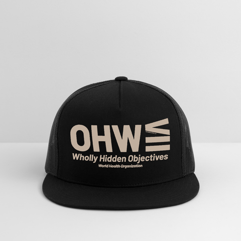 WHO Beige Acro Truckers Hat - black/black