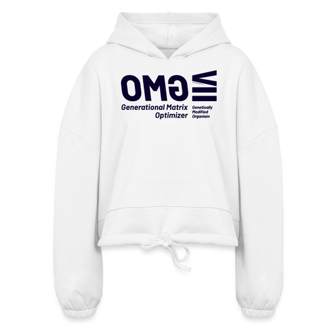 GMO Blue Acro Cropped Hoodie - white