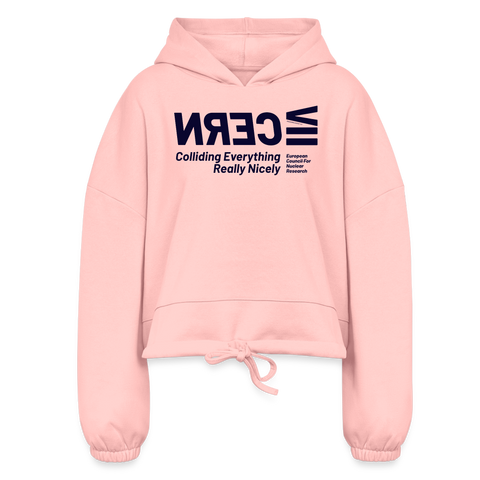 CERN Blue Acro Cropped Hoodie - light pink