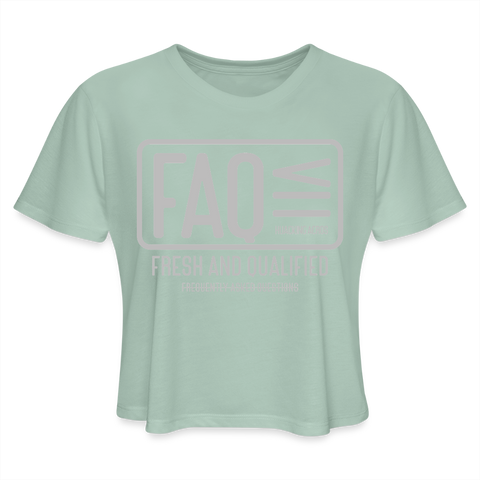 FAQ Tee - dusty mint blue