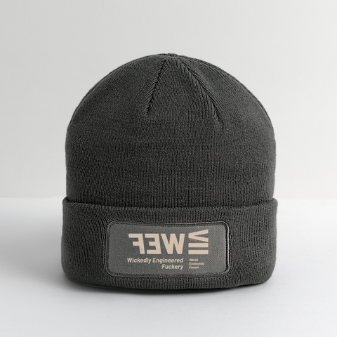 WEF Beige Acro Beanie - charcoal grey