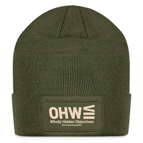 WHO Beige Acro Beanie - olive