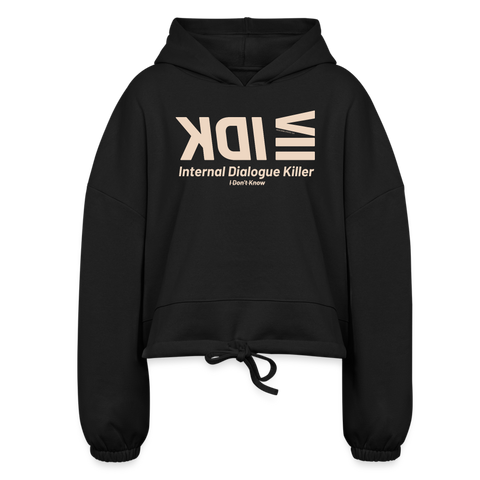 IDK Beige Acro Cropped Hoodie - black