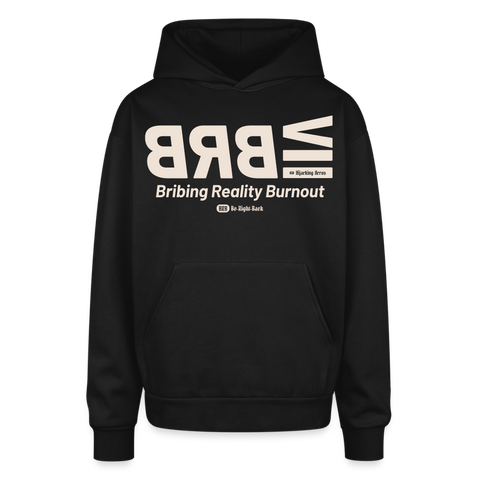 BRB Beige Acro Oversized Hoodie - black