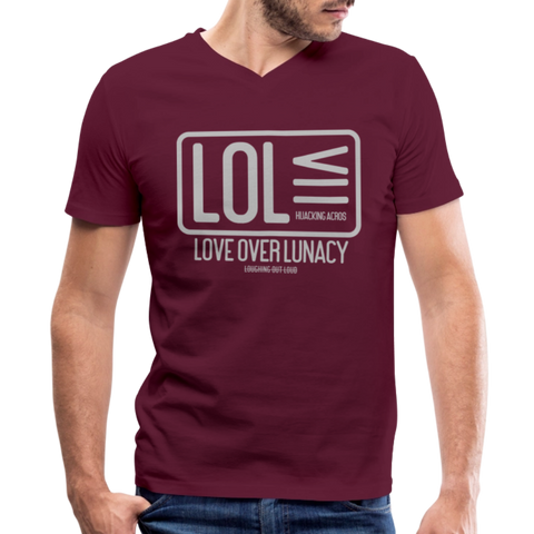 LOL V Neck - maroon