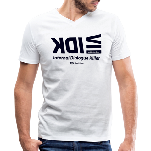 IDK Blue Acro B&C V Neck - white