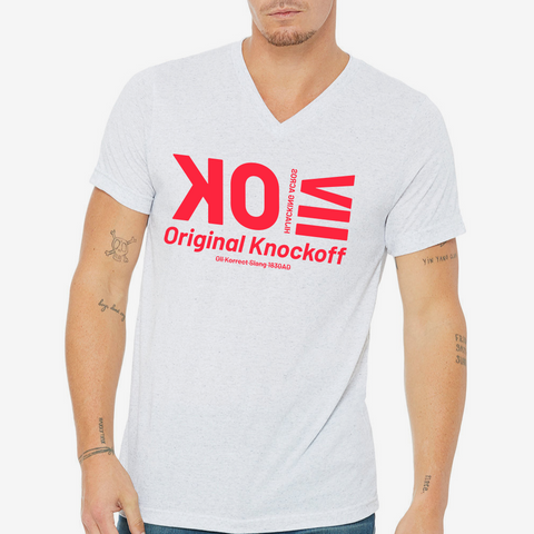 OK Red Acro V Neck